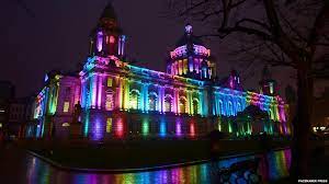 Belfast City Hall Lit Up In Rainbow Colors For Belfast Pride Belfast City City Hall City