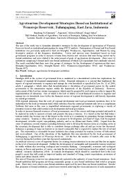 Shishishni bartaraf etishda yordam beradi. Agrotourism Development Strategies Based On Institutional At Wonorejo Reservoir Tulungagung East J By Alexander Decker Issuu