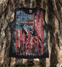 Women S Harley Davidson Sleeveless T Shirt Patriotic Design Like New Condition Size Xl Harley Davidson T Shirts Sleeveless Tshirt T Shirt