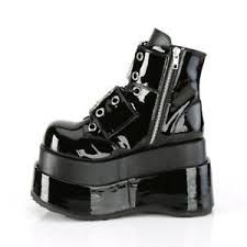 details about bear104 bpt bvl demonia bear 104 paint synthetic ankle boots black