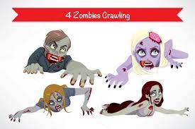 4 Halloween Zombies Crawling Zombie Crawl Zombie Halloween Monster Drawing