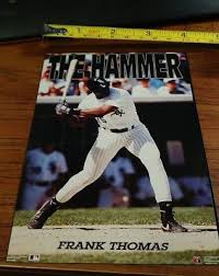 Vintage The Hammer Frank Thomas Sample Poster Costacos Brothers White Sox  HOF