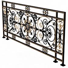 Beautiful steel railing for stairs and balcony designs. 3d Asset Forging Iron Forged Balcony Railing Baroque