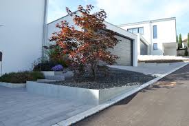Heim Galabau Moderne Gartengestaltung Am Hang Gartengestaltung Vorgarten Modern Garten Landschaftsbau