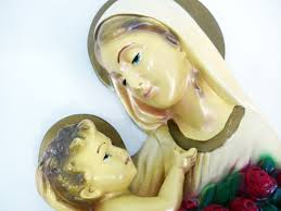 Vintage Wall Plaque Mary w/ Infant Jesus