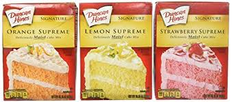 Preheat oven to 375 degrees f (175 degrees c). Amazon Com Duncan Hines Signature Cake Mix Bundle Strawberry Supreme Orange Supreme Lemon Supreme 16 5oz Pack Of 3 Boxes By Duncan Hines Signature Grocery Gourmet Food