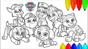Hand drawn coloring page for grown ups and even aspiring children who love to color. Paw Patrol 4 Coloring Pages Colouring Pages For Kids With Colored Markers Youtube