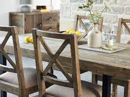 Pictured in reclaimed oak wood age: Halstein Reclaimed Cross Back Dining Chair Furniture Barn