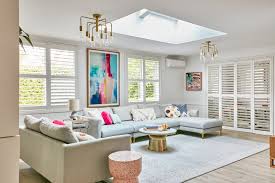 Skylights in living room have transformed the space