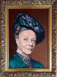 My oil painting of #maggiesmith in character as Violet Crawley in  #DowntonAbbey