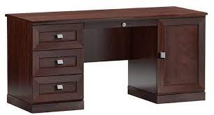 It features a dark brown wood finish desktop, supported by a sturdy, durable black steel frame. Casa Padrino Desk With Door And 4 Drawers Dark Brown Silver 160 X 65 X H 76 Cm Luxury Office Furniture