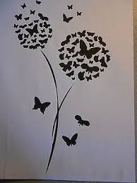 Schablonen zum ausdrucken ranken : Schablone Pusteblumen Schmetterlinge Auf A4 Blumen Schablone Schablonen Schablone Schmetterling