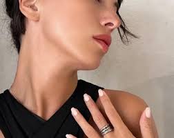 Melted Design Silver Ring 925 Sterling Silver Jewelry Minimalist Style Open  Ring Unique Wide Band for Her