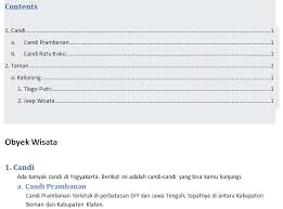 (seperti contoh table of content di atas). Cara Mudah Membuat Daftar Isi Atau Table Of Contents Dengan Microsoft Word Lemoot