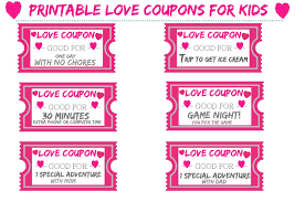 Free Printable Love Coupons For Kids For Valentine S Day Love Coupons Valentines For Daughter Fun Coupons