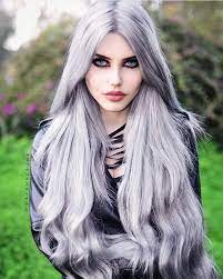 Popular Hairstyles Unlimited Model Hair Desing In 2020 Goth Beauty Hot Goth Girls Grey Hair Wig