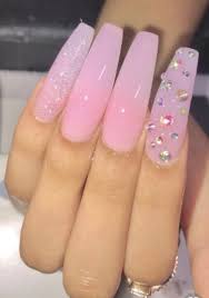 Matching your outfit to your acrylic nails is a fun way to dress up your look. Coffin Nails Nails Lightpink And Nail Design Image 6193400 On Favim Com