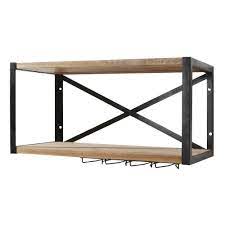 Construction and design follow the same principle as kitchen table jo 84. Solid Mango Wood And Grey Metal Kitchen Wall Shelving Unit Melchior Maisons Du Monde