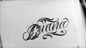 Como Hacer Lettering Para Tatuar Con El Nombre De Diana Drawingchicano Lettering Youtube