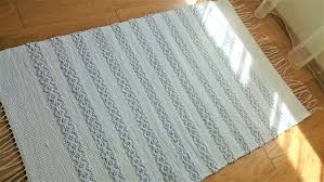 Items Similar To White And Gray Striped Rug Reversible Cotton Floor Runner Carpet With Stripes Handmade On The Loom Machine Washable Ready To Ship On Etsy Grey Striped Rug Striped Rug