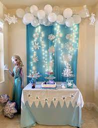 Frozen Disney Birthday Party Ideas Photo 2 Of 24 Elsa Birthday Party Frozen Birthday Party Decorations Disney Birthday Party