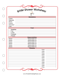 Bridal Shower Worksheet Wedding Planner Printables Bridal Shower Planning Wedding Planner Binder