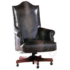 Custom Made Office Chair In Smooth Crocodile Leather Specifications Width 24 Depth 30 Ht 47 Office Chair Unique Furniture Chair