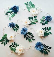 Paper Flower Garland Teepee Flowers Crepe Paper Magnolias Etsy Paper Flower Garlands Paper Flowers Paper Flower Backdrop
