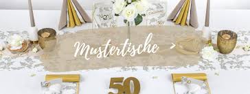 Auch tischkarten, menüpläne oder dankesgarten können im gleichen look gestaltet werden. Goldene Hochzeit Tischdekoration In Grosser Auswahl Tafeldeko De