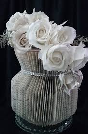 Book Folding Part 2 Vase 2 Book Folding Folded Book Art Book Page Crafts