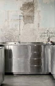 Stainless Steel Cabinets Concrete Walls Floor Kitchen Concrete Interiors Kitchen Cabinets Decor Kitchen Wall Art