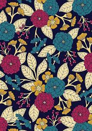 Turquoise Magenta Mustard Yellow Navy Blue Cream Floral Pattern By Somecallmebeth Floral Pattern Wallpaper Pattern Wallpaper Pattern Design Inspiration