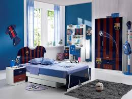 Sleek Barcelona Themed Room Decor Ideas For Teenage Boys Boys Bedroom Decor Boy Bedroom Design Blue Bedroom Design