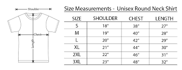 Round Neck T Shirt Size Chart Images Size Chart Neck T