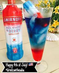With the hot weather and patriotic atmosphere of fourth of july, it only makes sense that you should have a red, white, and blue cocktail to cool you off. Happy 4th Of July Diageorep Smirnoff Red White Berry Vodka 4thofjuly Weekend Beach Summer Drinko Fourth Of July Drinks Berry Drinks Smirnoff Drinks