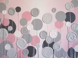 Nursery Wall Art Pink With Grey Textured Flowers Acrylic Painting On Canvas Made To Order Baby Karaline S Nursery Nursery Wall Art Acrylic Painting Can
