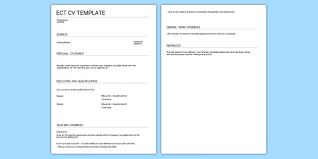Example of a cv for a teacher. Ect Cv Template Example Trainee Teaching Resources