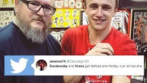 As they made stops at nationals park, a fountain in georgetown, a tattoo shop, and several bars throughout the district, forward jakub vrana documented the antics. Burakovsky And Vrana May Have Had A Few Drinks Before Getting These Tattoos Article Bardown