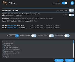 The auxiliary software options include Announcement T Rex Nvidia Miner Ethash Ethermining