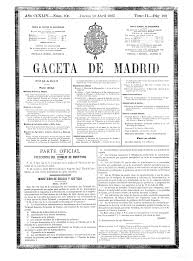 Gaceta de Madrid num 103 de 1905. Boletín Ordinario