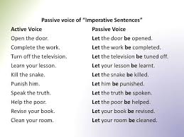 English Grammar A To Z Active And Passive Voice Of Imperative Sentences Imperative Sentences Active And Passive Voice Essay Writing Skills