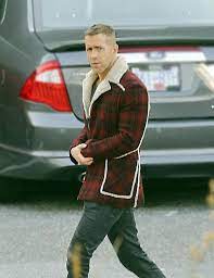 Denver Red Flannel Checkered Style Mens Fur Shearling Jacket Deadpool Jacket Leather Jacket Men Shearling Jacket
