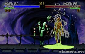 At the pit, look to the moon. Ultimate Mortal Kombat 3 Glitches Mortal Kombat Secrets