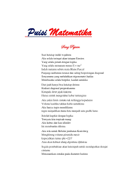 Posted on may 28, 2015 updated on may 28, 2015. Kumpulan Puisi Dan Teka Teki Matematika