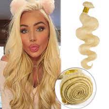Blonde weave hair color is on trend this. Amazon Com 613 Bleach Blonde Human Hair Bundles Body Wave Unprocessed Brazilian Virgin Human Hair Sew In Extensions For Women Wavy Curly Hair Weave 100g Lot 10 Beauty