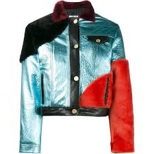 House Of Holland Metallic Colour Block Jacket 1 326 Liked On Polyvore Featuring Outerwear Ja Color Block Jacket Bomber Jacket Vintage Blue Leather Jacket