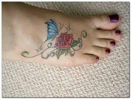 61 Small Rose Tattoos Designs For Men And Women Rose And Butterfly Tattoo Butterfly Foot Tattoo Butterfly Tattoo