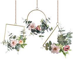 Maybe you would like to learn more about one of these? Buy Pauwer Floral Hoop Wreath Set Of 3 Artificial Flower Hanging Wall Hoop Garland Wedding Nursery Wall Decor Clematis With Tea Rose Online In Paraguay B07tfk2msw