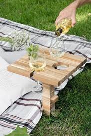 Picknicktisch Weinhalter Schneidebrett Ikea Hack Zwo Ste Wein Tisch Wein Halter Picknicktisch