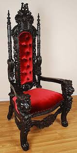 Carved Mahogany Lion Head Gothic Throne Chair King Black Finish W Red Velvet Ebay Gothic Chair Gothic Decor Gothic Furniture